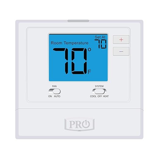 PRO1 T701 24 V, 4 INCH Display, 90% Non-CONDENSING Humidity, Blue Backlight, Non-PROGRAMMABLE, Thermostat