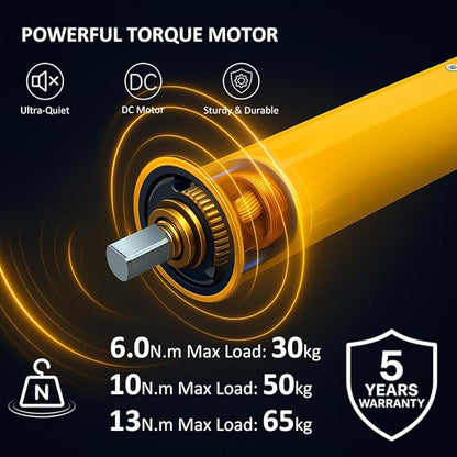 Tuya WiFi Φ35mm Smart Roller Shade Motor Kit Compatible with Alexa & Google Assistant, 38dB Quiet Brushless Drive, Motorized Blind Automation (6.0 N.m Motor Suitable for Φ40mm (1.57") Octagonal Tube)