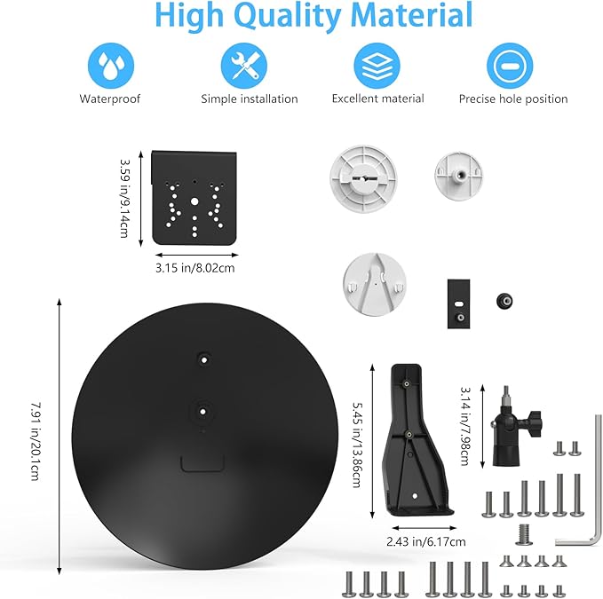Sun Rain Shade Cover with Gutter Mount WYZE Cam Pan V1/V2/V3/V4/Duo Cam Pan,eufy Indoor Cam,Blink Mini Pan,TP-Link Tapo Pan,Kasa Pan/Tilt and All Outdoor Security Cameras with 1/4 Screw