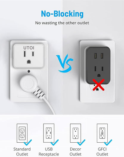 Remote Control Outlet Plug, Wireless Light Switch for Lamps and Household Appliances, 15A Remote Outlet Switch, Expandable, UL Listed, White