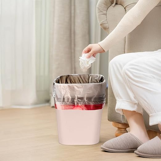 Trash Can - Small Waste basketbin - 1.8 Gallon- for Office,Home,Bathroom,Kitchen - Khaki