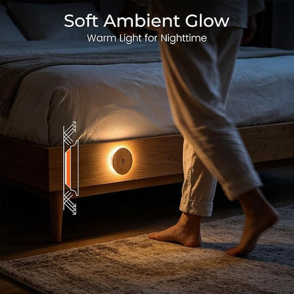 Wood Night Light with Motion Sensor , Rechargeable Backlit Light, Magnetic