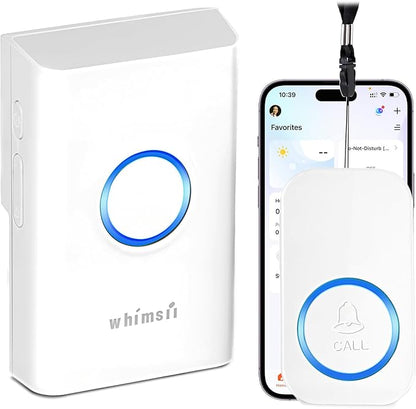 Caregiver Pager, Wireless Smart Emergency Call Button for Elderly/Seniors, Disabled at Home,2.4Ghz SOS Nurse Home Call Alert System