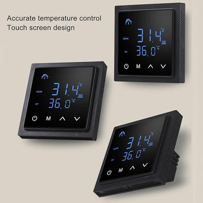 Smart Home Floor Heating Thermostat 16A AC85-250V Electric Heating Easy Installation Accurate Temperature Control (Black)