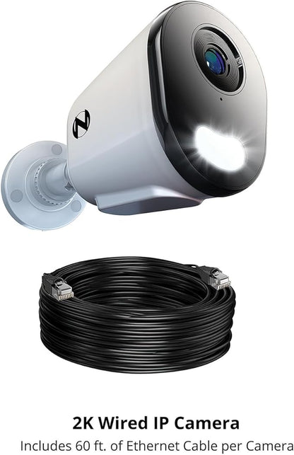 Night Owl Wired IP 4MP Deterrence Camera with 2-Way Audio - White