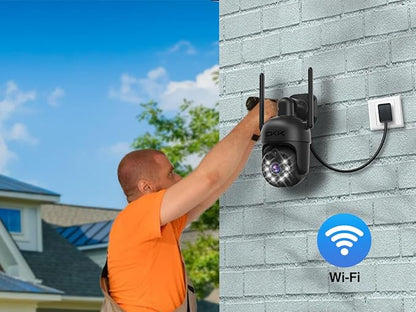 [3k] Security Camera Wireless Outdoor, 5MP PTZ Security Camera, 3k WiFi Camera for Home Security Outside, Human Detection, Two-Way Audio,Color Night Vision, 360° View,C102