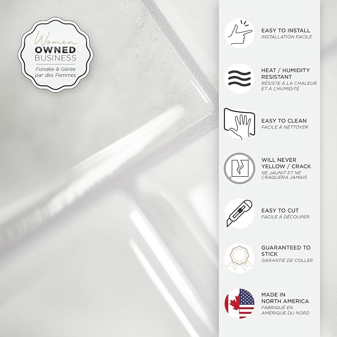 Smart Tiles Peel and Stick backsplash, Subway Carrara Marble, 11.55"x8.38" | Pack of 5 (2.8 sq ft), Glossy, Heat/Moisture Resistant, Low VOC, Kitchen/Bathroom, Renter Friendly, Made in Canada