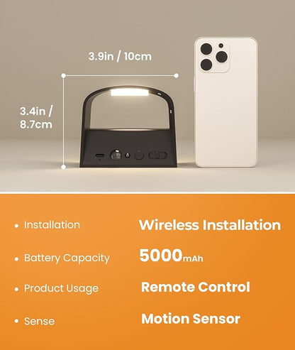 FULEN 4 Pack Motion Sensor Wall Lamp with Remote Control 3 Colors Wireless Wall Light LED Indoor Up and Down Wall Sconce 5000mAh Rechargeable Battery Powered Wall Lamps Brightness Adjustable,Black