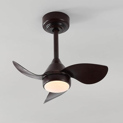 OVAL AIR AIR8000C Albini 22" Contemporary Minimalist 6-Speed Metal Mobile-App/Remote-Controlled Dimmable Smart Integrated LED Ceiling Fan for Living Room, Bedroom, Office, Olympic Dark Walnut