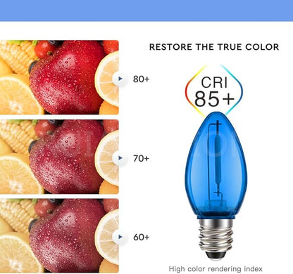 Ruiandsion E12 LED Bulb 110V Blue Screw Base for Display Cabinet Photography Christmas Strings Chandeliers Night Lights Pack of 2