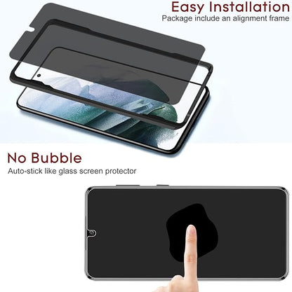 Esanik Privacy Screen Protector for Samsung Galaxy S22 PLUS 6.6 Inch [2 + 2 Pack], 2 x PET Anti Spy Screen Cover [Not Glass] + 2 x Camera Lens Tempered Glass