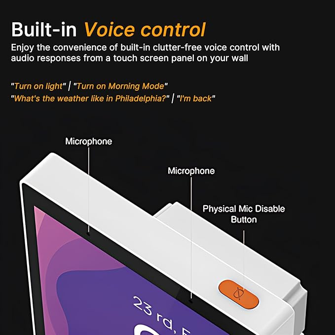 5 Inch Smart Home Control Panel Touchscreen, All-in-One Home Devices Switch Wall Mount Smart Panel Built-in Multimode Gateway and Voice Assistant Compatible with Smart Home Devices