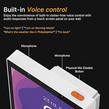 5 Inch Smart Home Control Panel Touchscreen, All-in-One Wall Mount Smart Switch with Built-in Multimode Gateway and Voice Assistant – Hands-Free Voice Control, Quick Smart Home Device Management