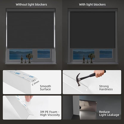 ZSTARR Motorized Smart Blind for Window with Remote Control, Automatic Blackout Roller Shade Customizable Size,with Valance Child Safety Rechargeable Battery Blinds (Dark Grey)