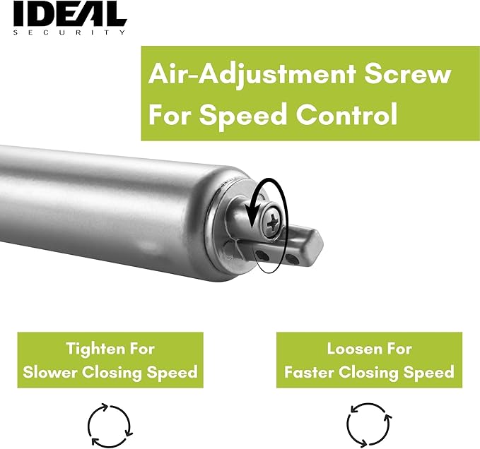 Ideal Security Screen Door Closer, 9”, Silver