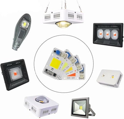 LED 50W COB Chip Bulbs AC 110V Integrated Smart IC Driver Cool White Warm White Red Green Blue Yellow Pink Full Spectrum (Green 520nm)