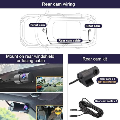 FITCAMX 4K Dual Dash Cam Suitable for Lexus RX 2016 2017 2018 2019 2020 2021 2022 RX350 450h F Sport Luxury, OEM Style, Front 2160P Rear 1080P Video, Loop Recording WiFi, Parking Mode, 128GB Card
