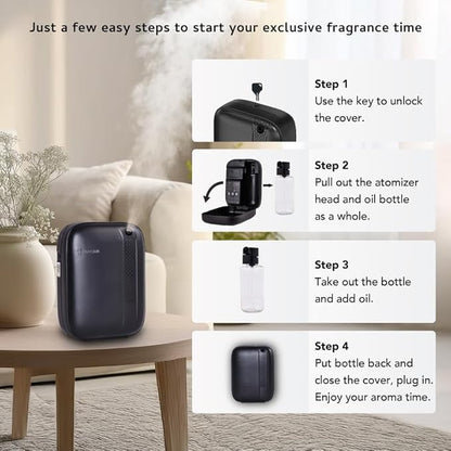 Hotel Waterless Essential Oil Diffuser – Include Top6 Scent Oil - 400ml/2000 Sq Ft - Aromatherapy Scent Diffuser Machine, Oil Diffusers for Home Bedroom, Large Room, spa,Office & Car, Air Diffuser