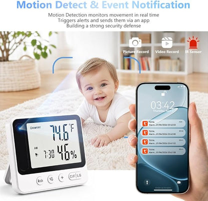 Hidden WIFI Wireless Security MINI Camera, 4K Nanny Cam Clock 2.4G& 5G