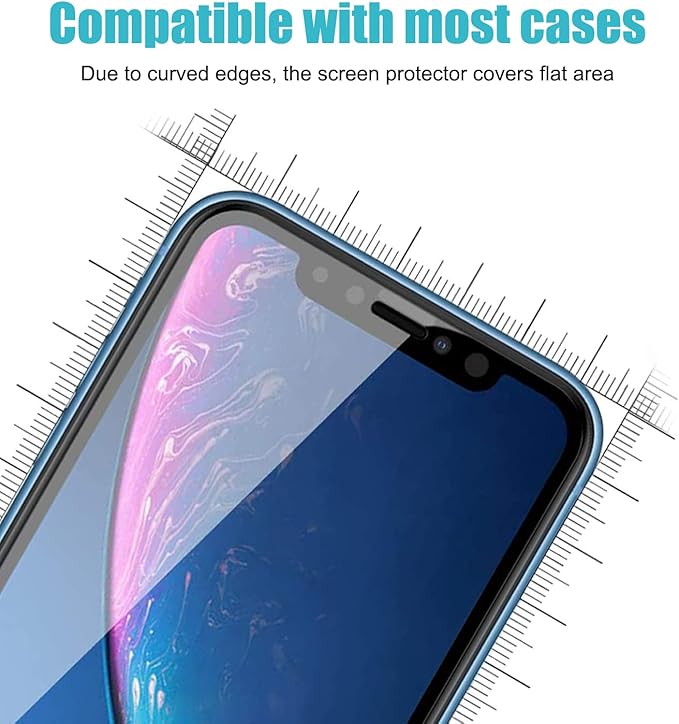 PEHAEL 3 Pack for iPhone 11/iPhone XR Privacy Screen Protector Anti-Spy Tempered Glass Film 9H Hardness Easy Installation Bubble Free [6.1 inch]