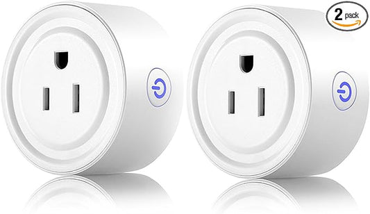 Smart Plug 2 Pack Wi-Fi Enabled Mini Smart Socket Compatible with Amazon Alexa Google Home, Remote Control Outlet with Timing Function