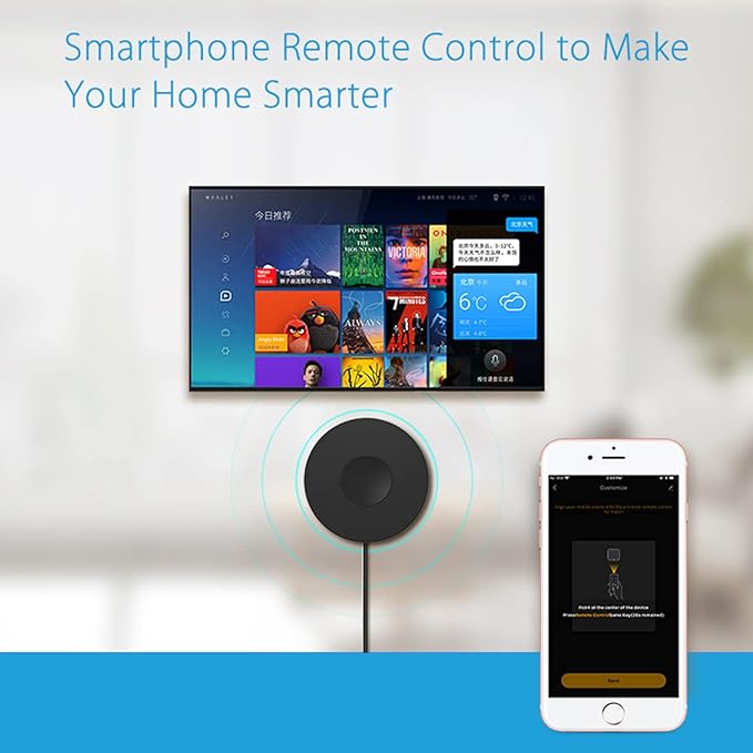 Smart IR Universal Remote Control: WiFi Infrared Remote Control, All in One Infrared Blaster for TV DVD Fans Air Conditioner, App Control, Smart Home Hub, Compatible with Alexa, Google Home