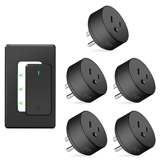 Remote Switch Outlet,NineLeaf Wireless Control Outlet Plug with Switch | 1 Remote 5 Outlets, Wireless On/Off Light Switches Wall Mounted,15A/1500W LED,TUV List,No Wiring Needed,500ft RF Range,Black