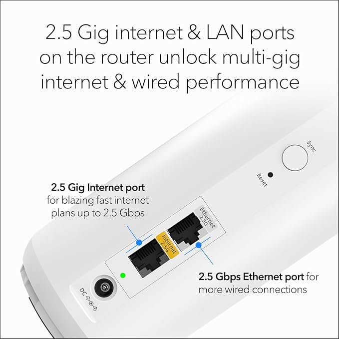 NETGEAR Orbi 370 WiFi 7 Mesh System Dual-Band, Up to 6,000 sq ft, 3 Pack