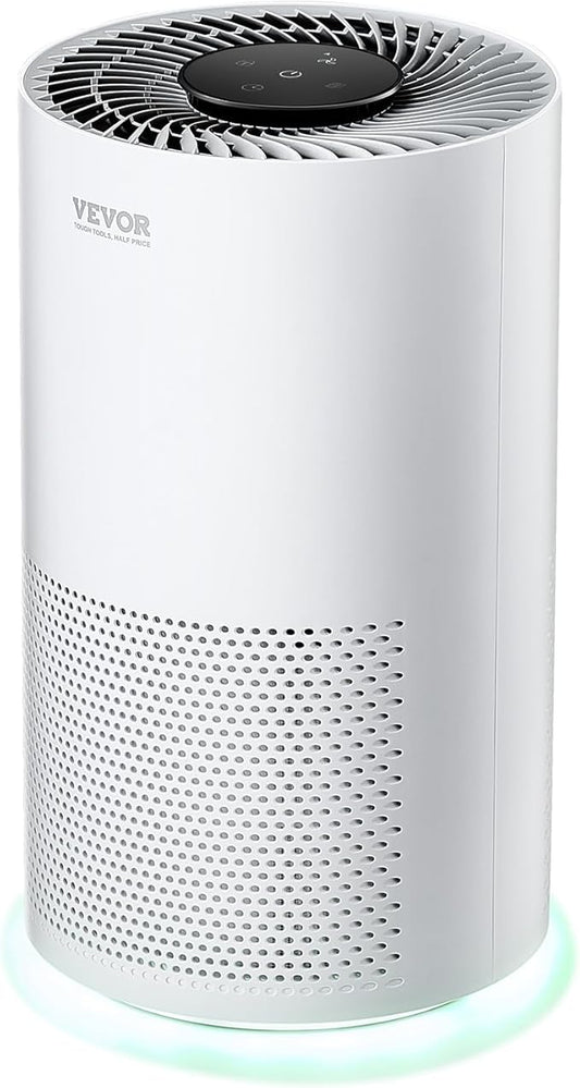 VEVOR Air Purifier for Bedroom Home, H13 HEPA Layer, 1200 ft²/h Smart Air Purifier with Speed Control & Child Lock Guard, Efficient Air Cleaner with Convenient Touch Panel & 23 dB Sleep Mode
