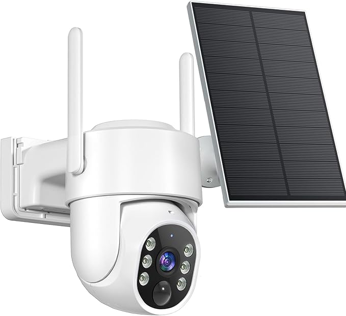 Vivideye 4MP Solar Security Cameras Wireless Outdoor, WiFi Security Camera Outside with Color Night Vision, Solar & Battery Powered 2.4G&5G Camera for Home Security,Compatible Home Hub Only