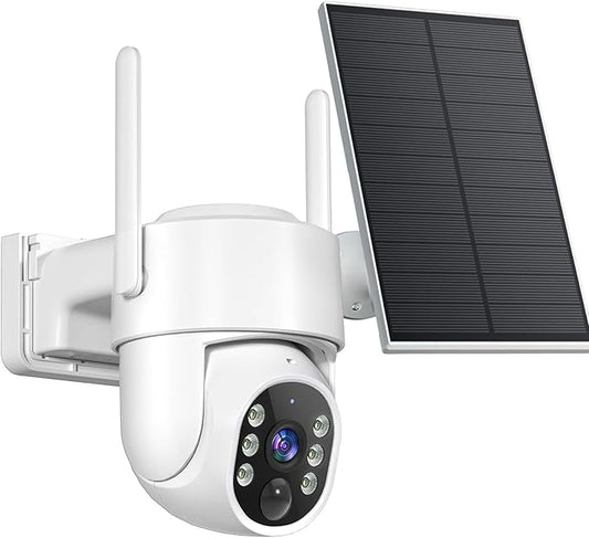 Vivideye 4MP Solar Security Cameras Wireless Outdoor, WiFi Security Camera Outside with Color Night Vision, Solar & Battery Powered 2.4G&5G Camera for Home Security,Compatible Home Hub Only