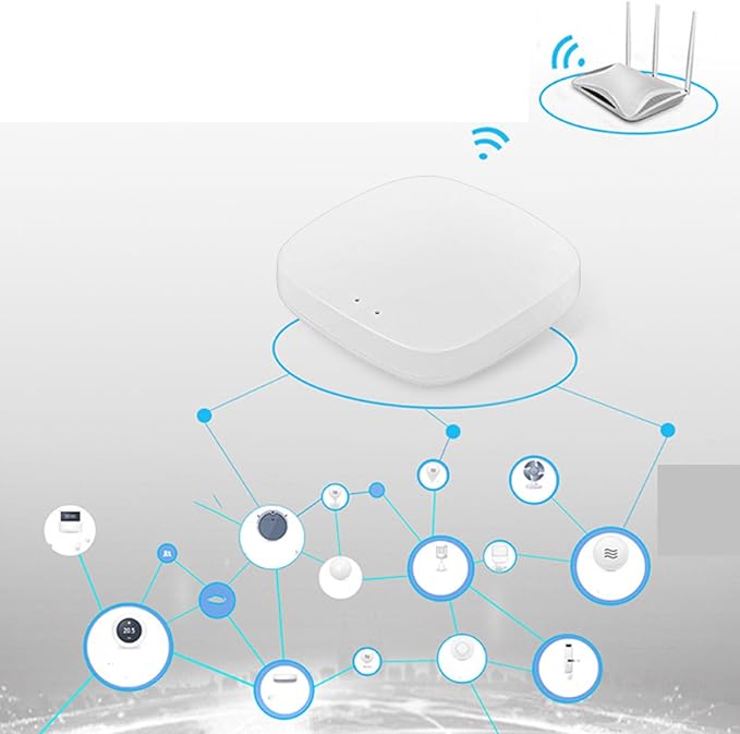 Garosa Wireless Smart, Hub for Smart Home Control with Tuya Compatibility Supports 50 Devices Works with Assistant (White)