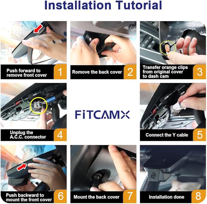Fitcamx Front 4K+Rear 1080P Dash Cam Adapts for Toyota Land Cruiser 2024-2026 (J250/Gen15), OEM Factory Look, Dual HD Video, Built-in WiFi & APP, Loop Recording, G-Sensor, Easy to Set, 128GB Card