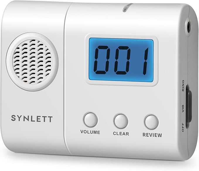 Wireless Caregiver Pager with LCD Number Monitor Alert Tone Silent Mode Compatible with SYNLETT Wireless Nurse Call System Caregivers Nurses Service Staff Must Pair to CMU to Function