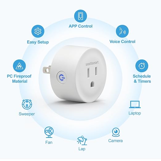 Smart Plug, WiFi Plugs Work with Alexa & Google Assistant, Smart Outlet with Timer & Group Controller, WiFi Outlet for Home, No Hub Required, ETL & FCC Certified, 2.4GHz WiFi, 16A, 2 Pack