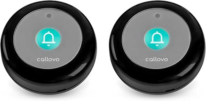 Call Button for Wireless Calling System Nurse Call System Caregiver Pager for Elderly Seniors Patients Clinic Nursing Home Care Facility Compatible to Callovo Device Only 2 PCS Black