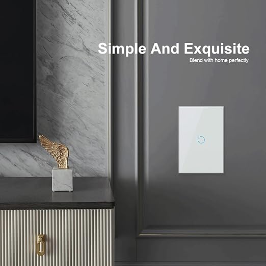 Smart Light Switch, LIVOLO WiFi Touch Wall Switch for Smart Home, Compatible with Alexa & Google Home, Neutral Wire Required, Single Gang, Tempered Glass Panel, White (120V)