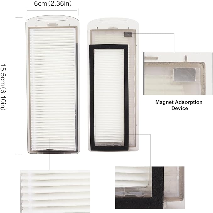 Replacement Accessories Compatible with Robot Sweeping Narwal T10,Microfiber X2 Filters X4 Side Brushes X4 Mop Cloth X1 Brush