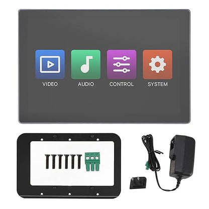 Smart Home 10 inch Multifunctional Intelligent Control Touch Screen, 4GB 32GB Background Music Central Control Panel, with Voice Control, Home Audiovisual Control System (US Plug