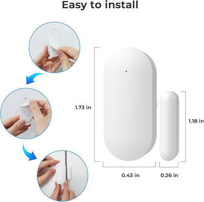 Door and Window Alarm Sensors,Window Sensors for Security Wireless Contact Sensor Alert Real-Time Notification for Business/Store/Home/Office When Entering,White(1 Pack)