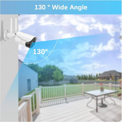 WEILAILIFE 【130° Wide-Angle & 2-Way Audio】 Outdoor Wireless Security Camera System, WiFi Video Surveillance, Home Security Cameras