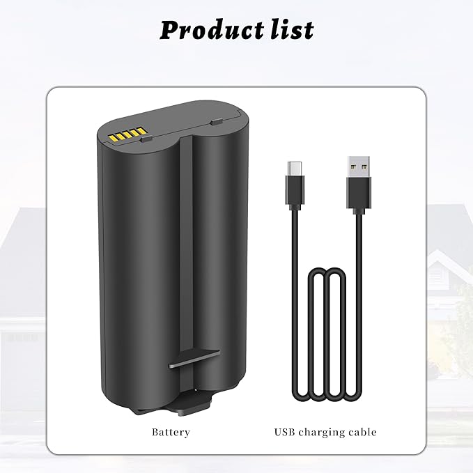 Battery Replacement for myQ Smart Garage Video Keypad Alarm System, Rechargeable Battery Compatible with MYQ 18650MH1-1S2P with USB-C Charging Cable, Li-ion 3.7V 7000mah/25.9Wh