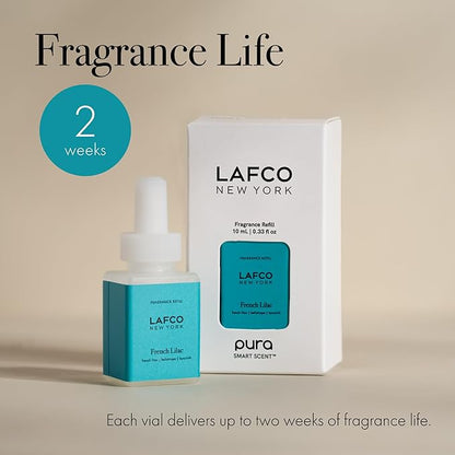 LAFCO New York Pura Smart Device Refill, French Lilac - Pack of 2 - Each Vial Delivers Up to 2 Weeks of Fragrance Life - Made in the USA