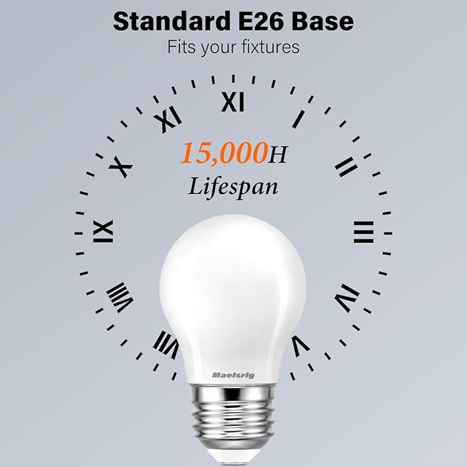 Maelsrlg 25 Watt Light Bulbs Soft White 2700K, Dimmable, 2W 200 Lumen LED Bulb, E26 Medium Base, 120V, A15 Frosted, Pack of 6