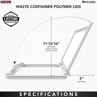 Rev-A-Shelf 50 Qt Under Sink Garbage Can Lid for Base Kitchen and Bathroom Cabinet, Replacement Plastic Trash Bin Lid Only, Black, RV-50-LID-18-1-40