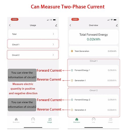 AC110V 220V 300A Tuya App Smart Two-Way Bilateral WiFi Energy Meter with 2PCS 300A 24MM CT Current Transformers Clamps Sensors KWh Power Eenrgy Electricity Consumption Monitor Meter Voltmeter Ammeter