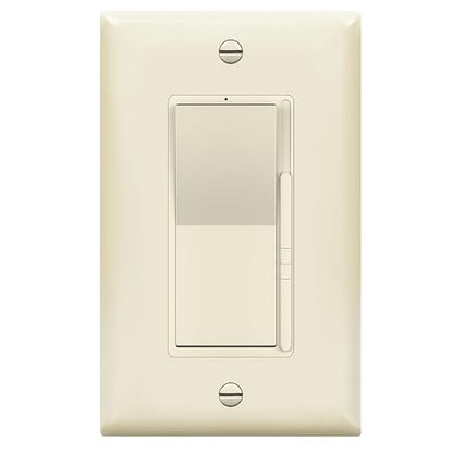 TOPGREENER 300W LED Dimmer Switch, Single Pole or 3-Way, Light Almond, 1P
