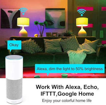 Tuya Bluetooth Smart LED Light Bulbs RGBCW, E12 Music Sync Color Changing,with App Control for Living Room, Party,2PACK.