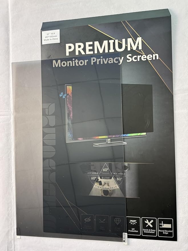 32 Inch Curved Computer Privacy Screen Filter for 16:9 Widescreen Computer Monitor Computer Screen Protector Computer Screen Privacy Shield Anti Glare and Blue Light