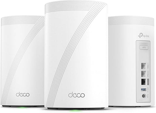 TP-Link Deco 7 Pro BE14000 Tri-Band Wi-Fi 7 Whole Home Mesh System | 8-Stream 14 Gbps | 10 Gbps WAN/LAN Port | Up to 8100 Sq.ft, 200 Devices Capacity | 320 MHz, HomeShield, AI-Roaming (BE67 3-Pack)